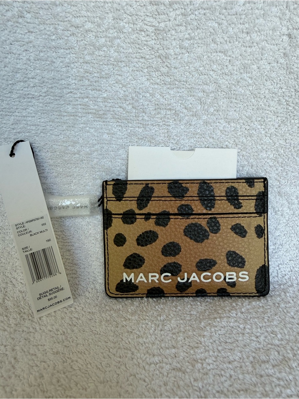 MARC JACOBS Leopard Print Card Holder in Brown and Black